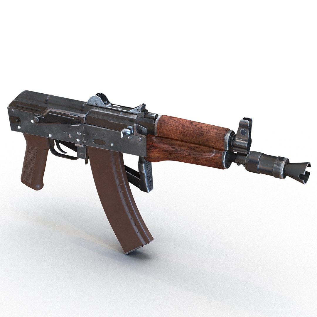 3d model assault rifle aks 74u