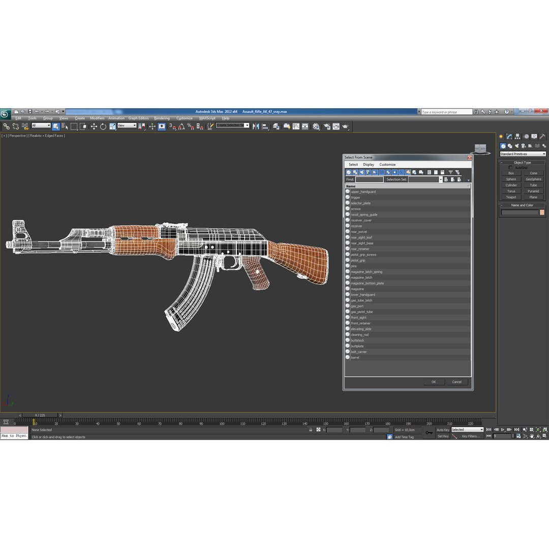 assault rifle ak 47 3d 3ds