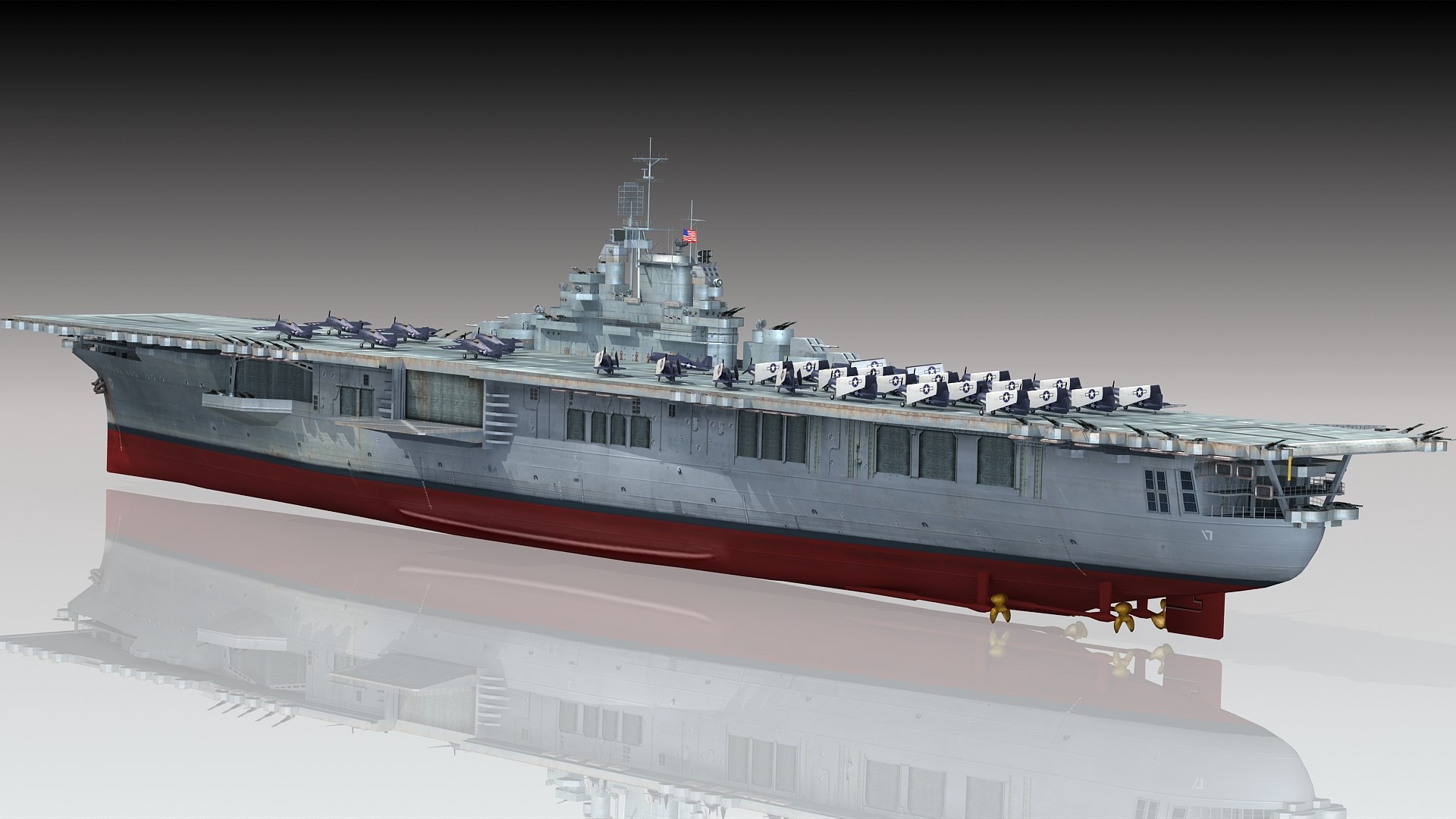 Uss Bunker Hill Cv-17 3D Model - TurboSquid 1492508