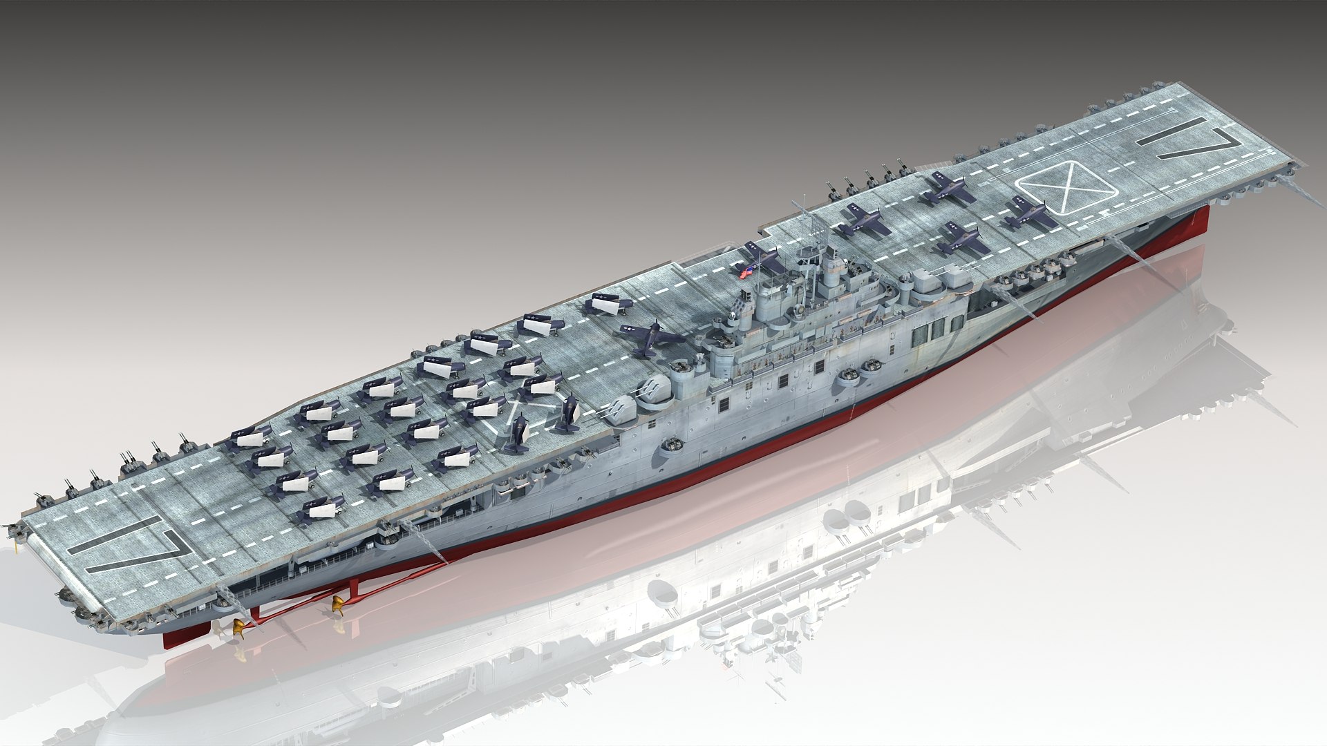 Uss Bunker Hill Cv-17 3D Model - TurboSquid 1492508