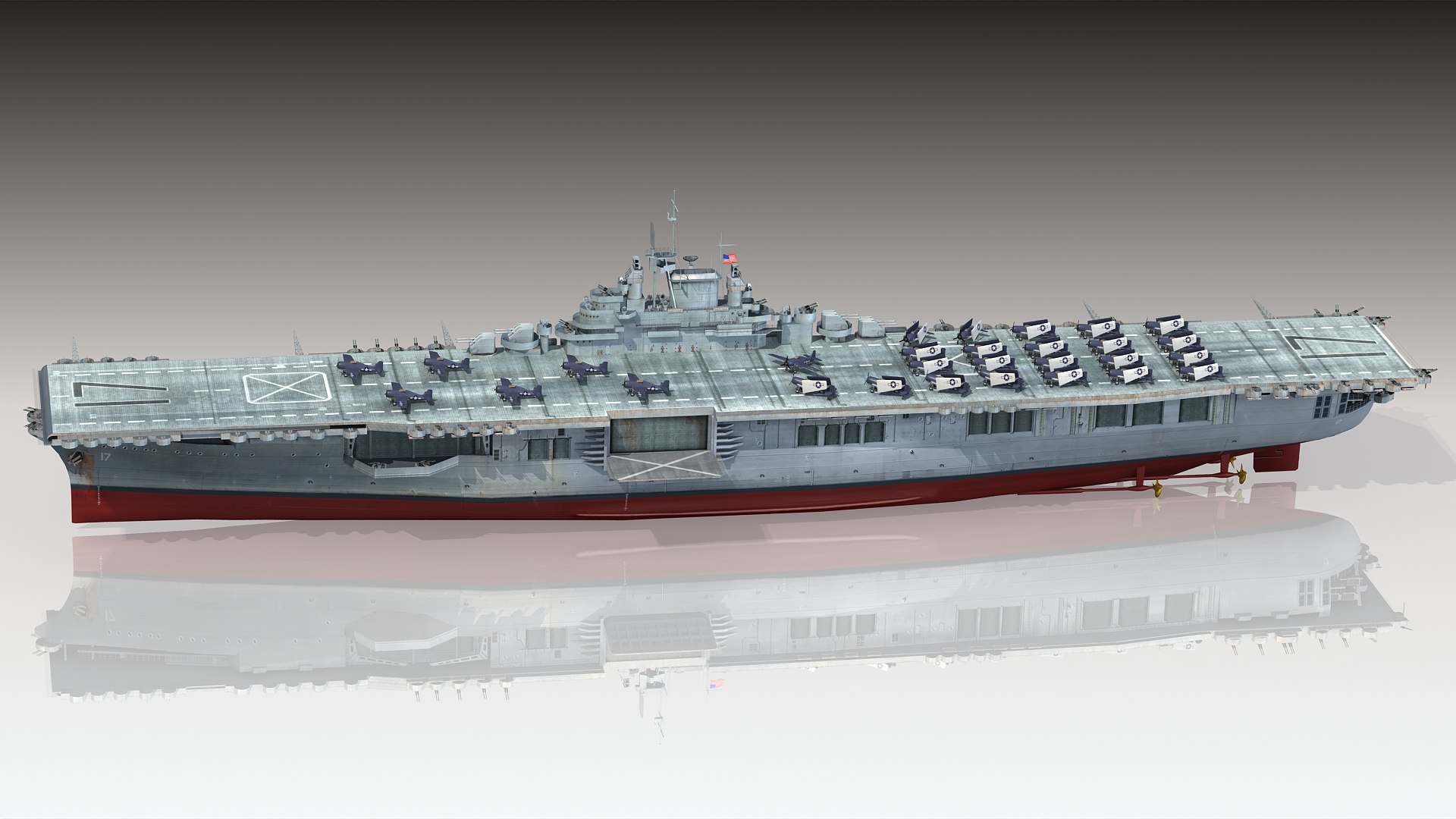 Uss Bunker Hill Cv-17 3D Model - TurboSquid 1492508