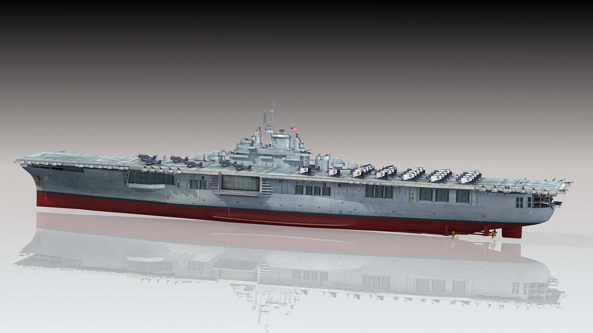 Uss Bunker Hill Cv-17 3D Model - TurboSquid 1492508