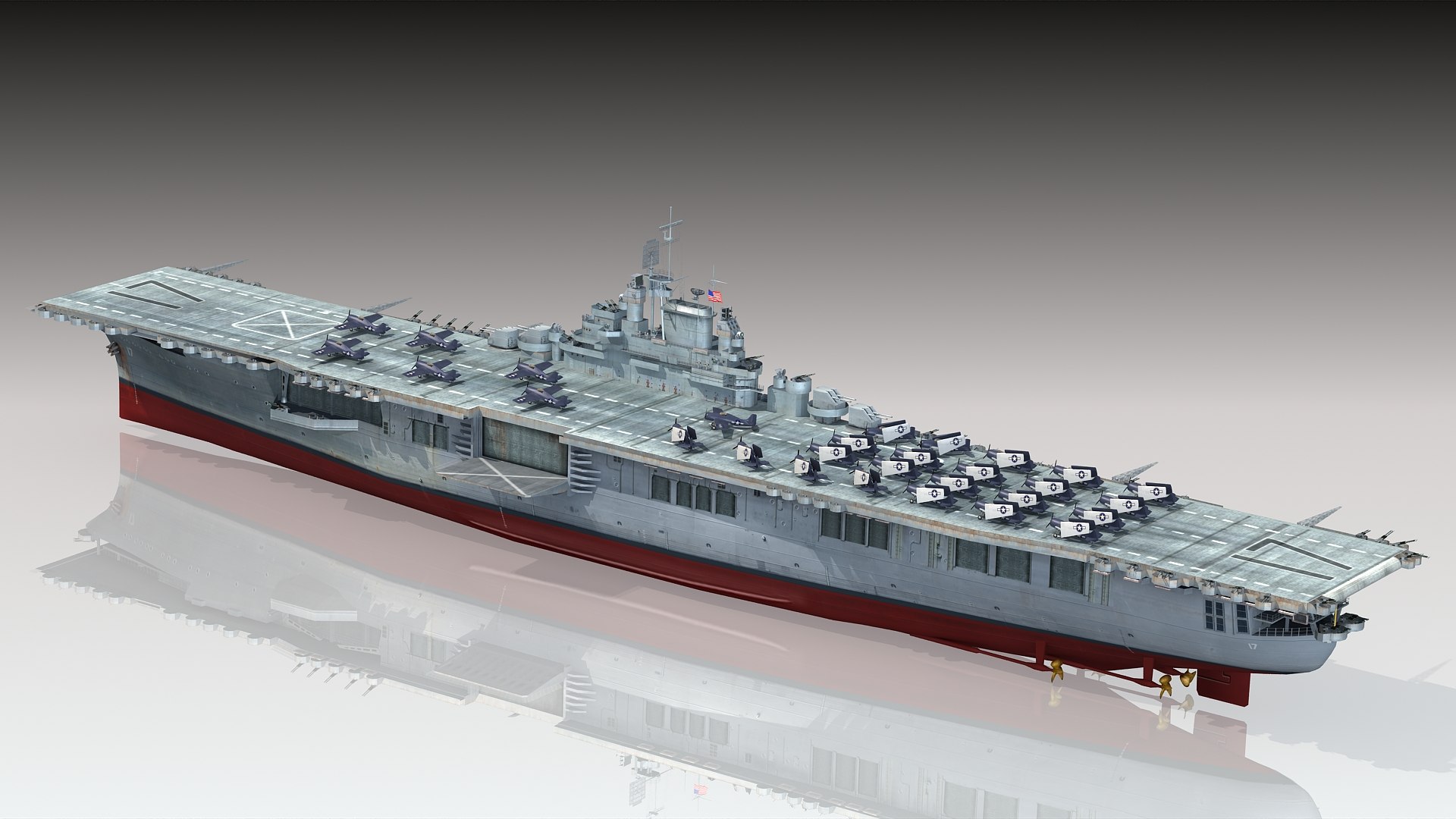 Uss Bunker Hill Cv-17 3D Model - TurboSquid 1492508