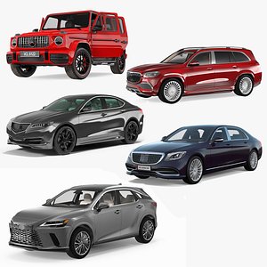 3D Luxury Cars Rigged Collection 4 model