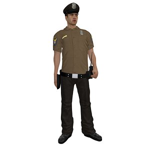rigged police officer 3d max