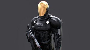 3D model futuristic police officer enforcer