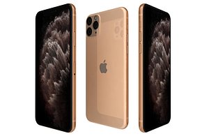 Apple iPhone 11 Pro Gold Low Poly 3D model
