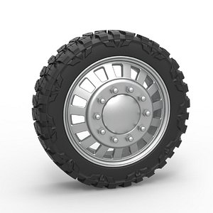 Diecast Front semi wheel for pickup Version 16 Scale 1 to 25 3D model