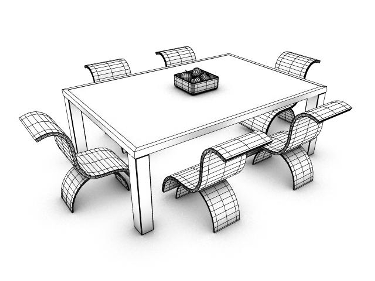 3d dining table model