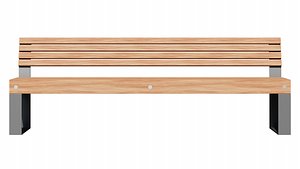 Minimalist linear timber bench 3D model