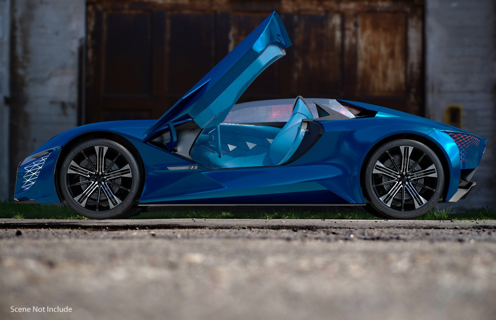 Concept Car DS X E-TENSE Rigged for Cinema 4D 3D model preview