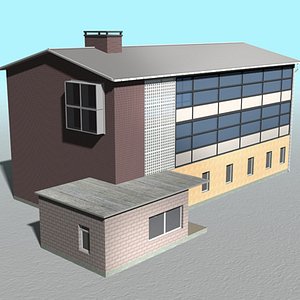 house building school office 3d model