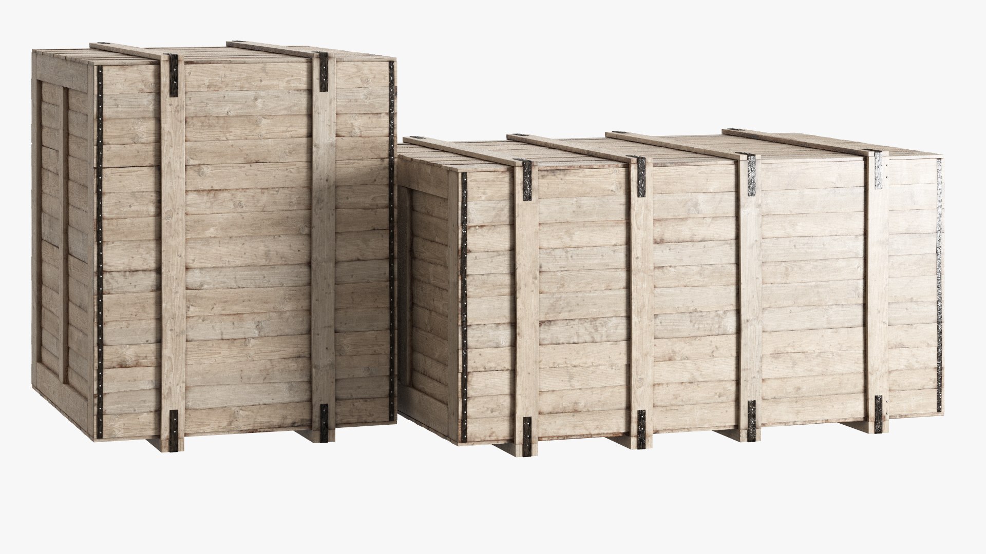 3D Wooden Boxes Model - TurboSquid 1784127