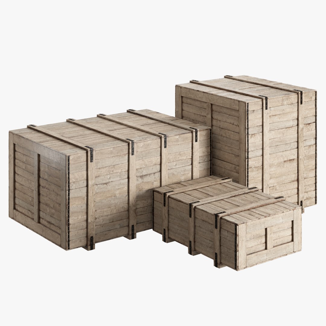 3D Wooden Boxes Model - TurboSquid 1784127