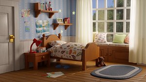 Cartoon Bedroom Kid model
