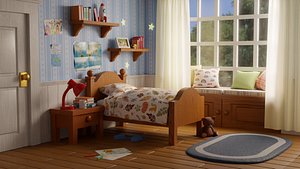 Cartoon Bedroom Kid