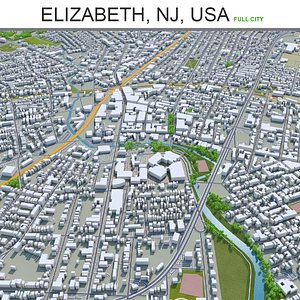 3D city area building model