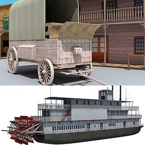 western town steam boat 3d lwo
