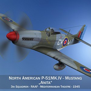 north american p-51k mustang 3d model