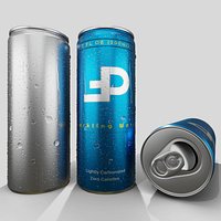 200ml Slim Beverage Can with Water Droplets Open and Closed Tabs