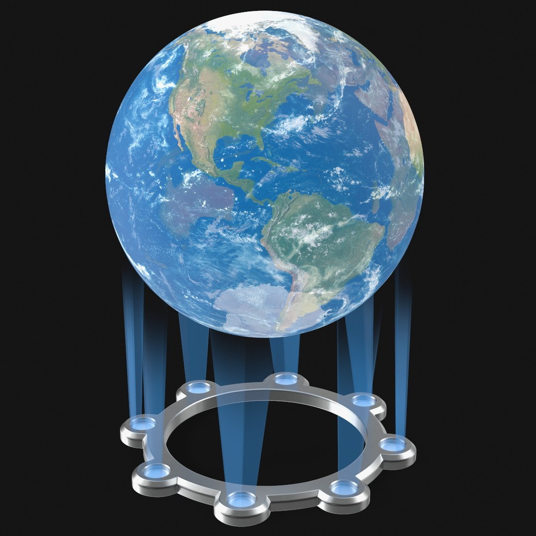 Planet Earth Hologram 3D model preview