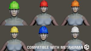 Construction Safety Helmets Pack - MetaHuman Compatible 3D model