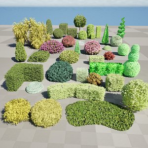 Topiary Shrubs 3D Pack 01 3D model