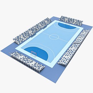 3D model Handball court 02