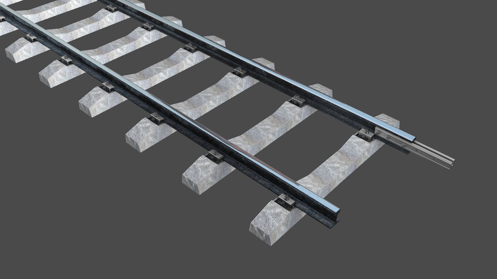 Railway Rails Section Model - TurboSquid 2463822