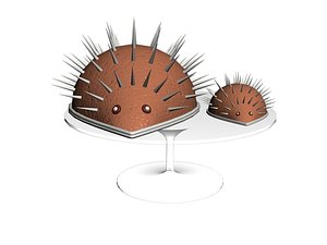 porcupine cake 3D model