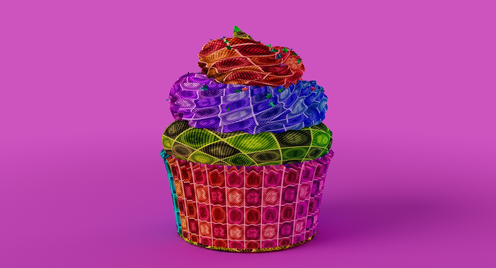 Pink cupcake food dessert 3D TurboSquid 1555162