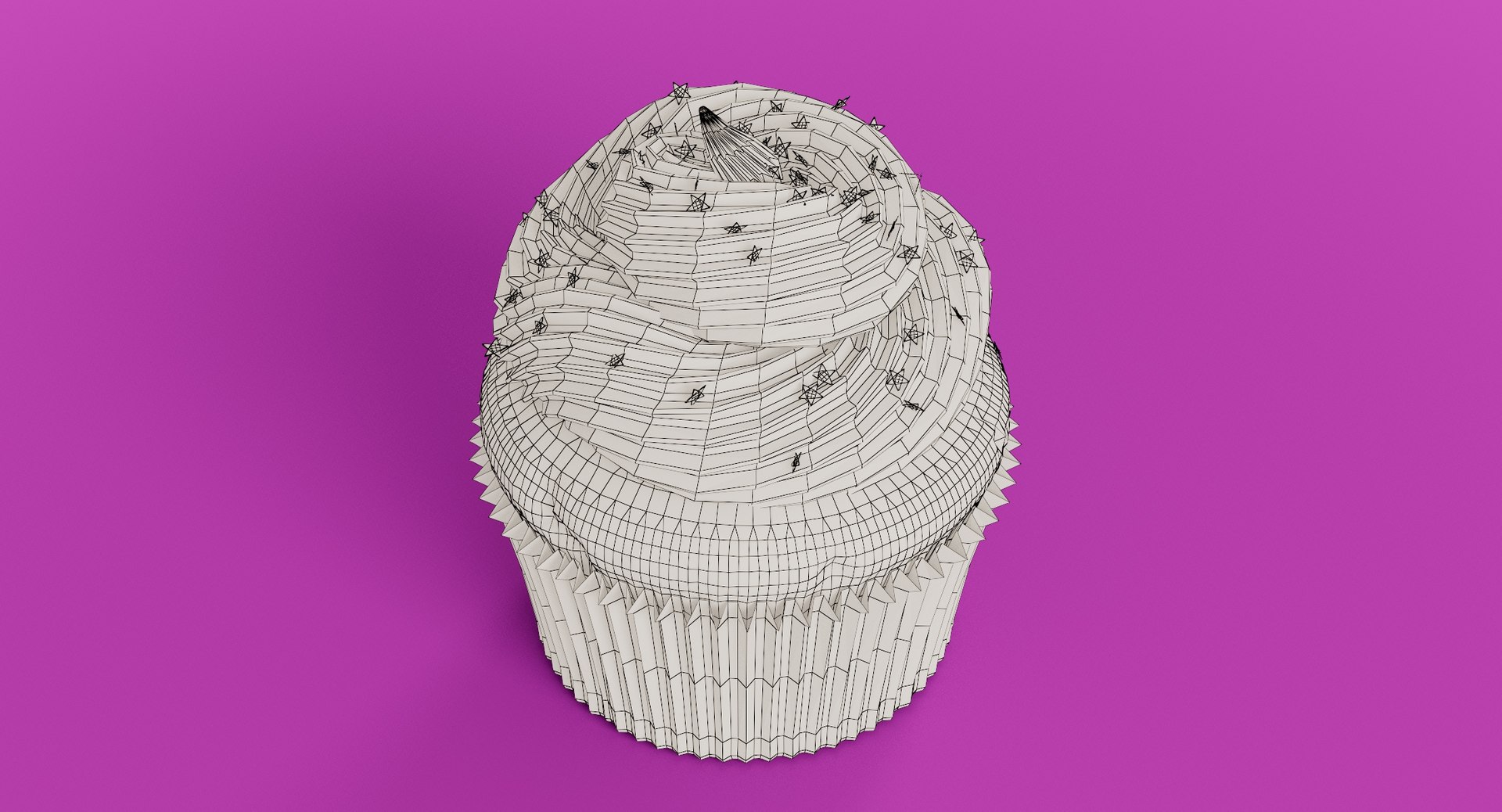 Pink cupcake food dessert 3D TurboSquid 1555162