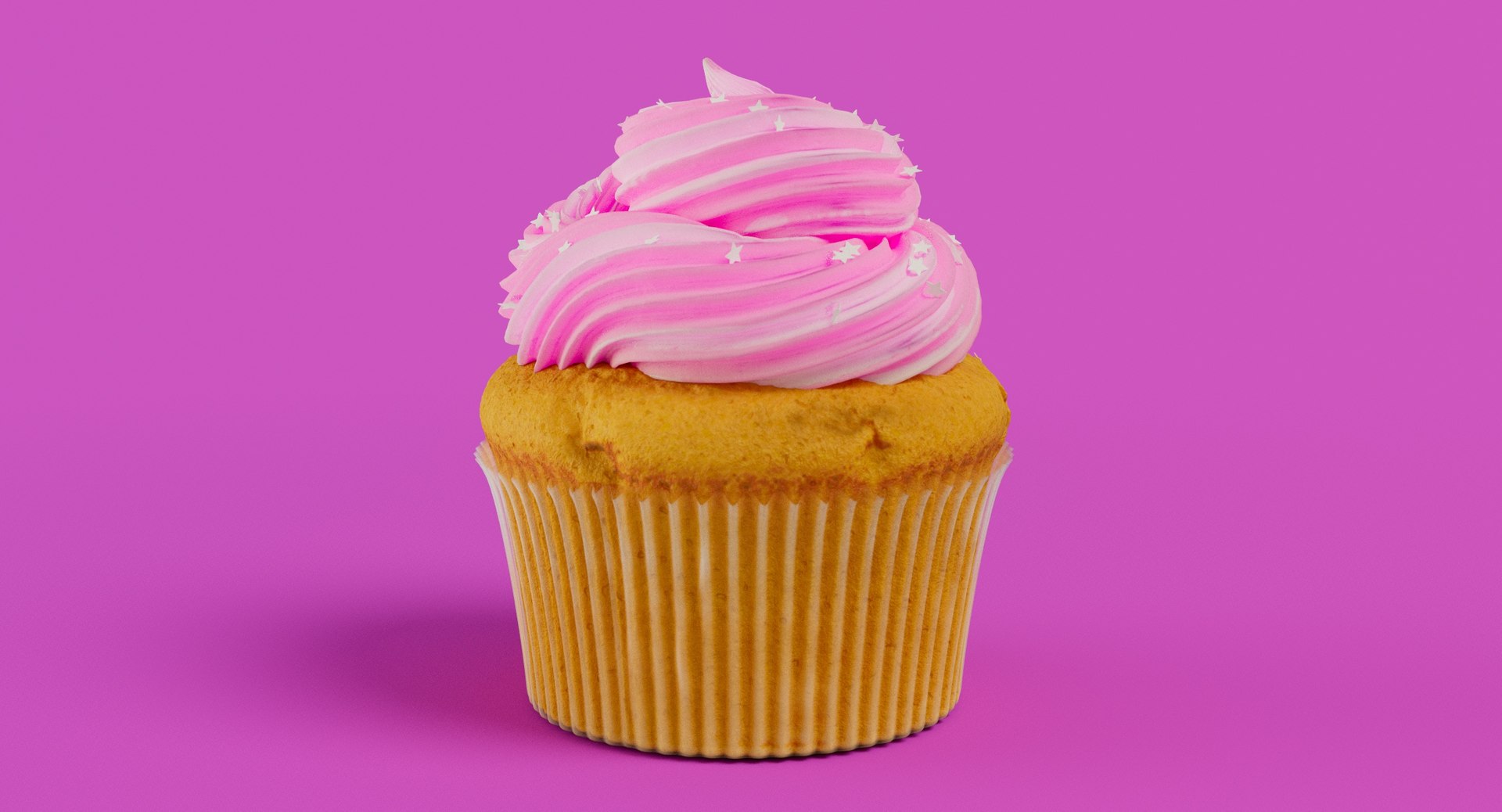 Pink cupcake food dessert 3D TurboSquid 1555162