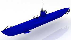 3D U Boat Type VII B Submarine model