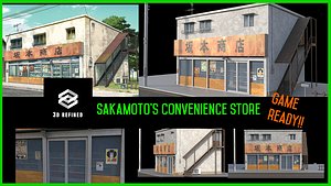 3D model sakamoto days store - convenience store- japanese store- stl
