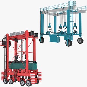 Travel Lift and Straddle Carrier for Seaport 3D model