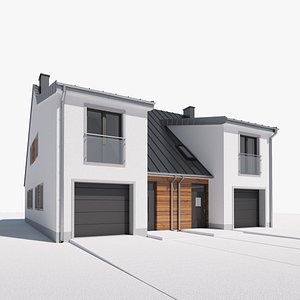 3D Semi detached house 002 model