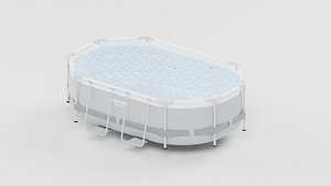 Oval Above Ground Pool Blue Interior