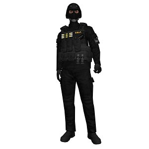 SWAT Soldier 1 LOD1 Rigged