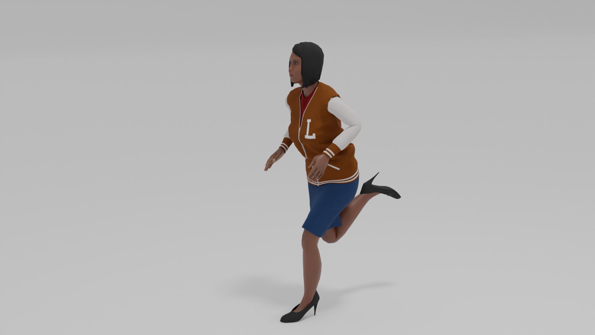 3D Model Afro-American Woman Run Animation - TurboSquid 2069561