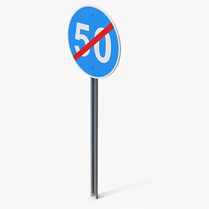 End Of Minimum Speed Limit 50 Road Sign