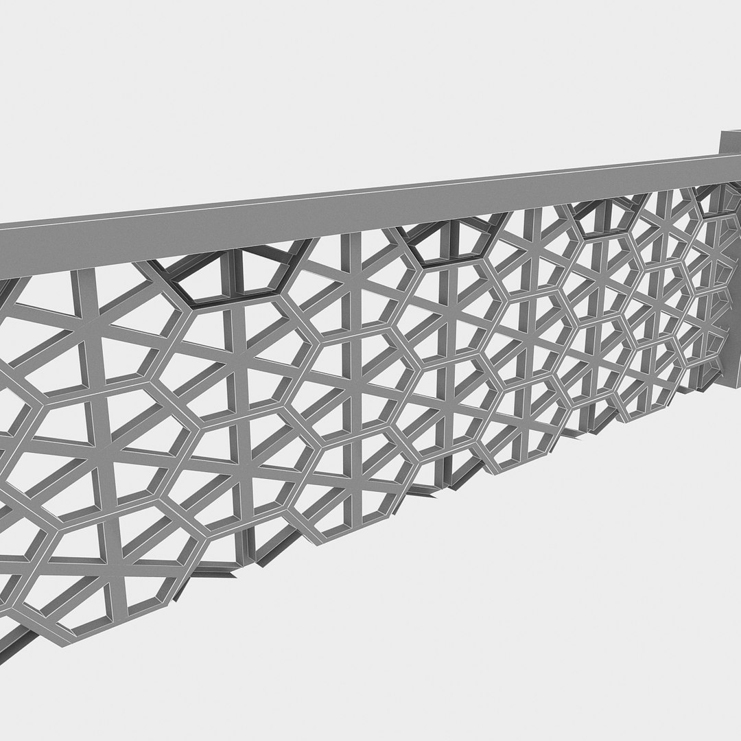 3D Hexagon Railing - TurboSquid 1454221