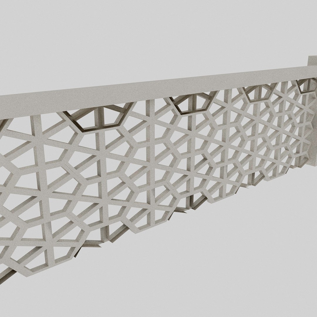 3D Hexagon Railing - TurboSquid 1454221