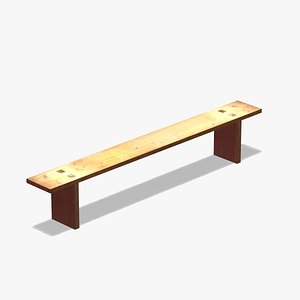 old wooden bench 3ds