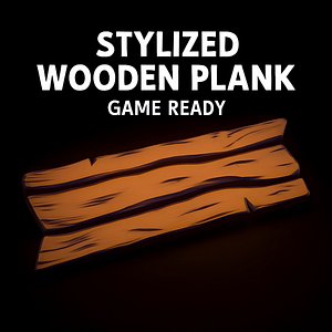 Stylized Wooden Plank  High-Quality 3D Model for Games Animation  Rendering 3D model
