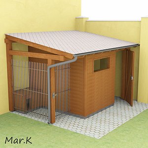 wooden shed dog kennel 3d 3ds
