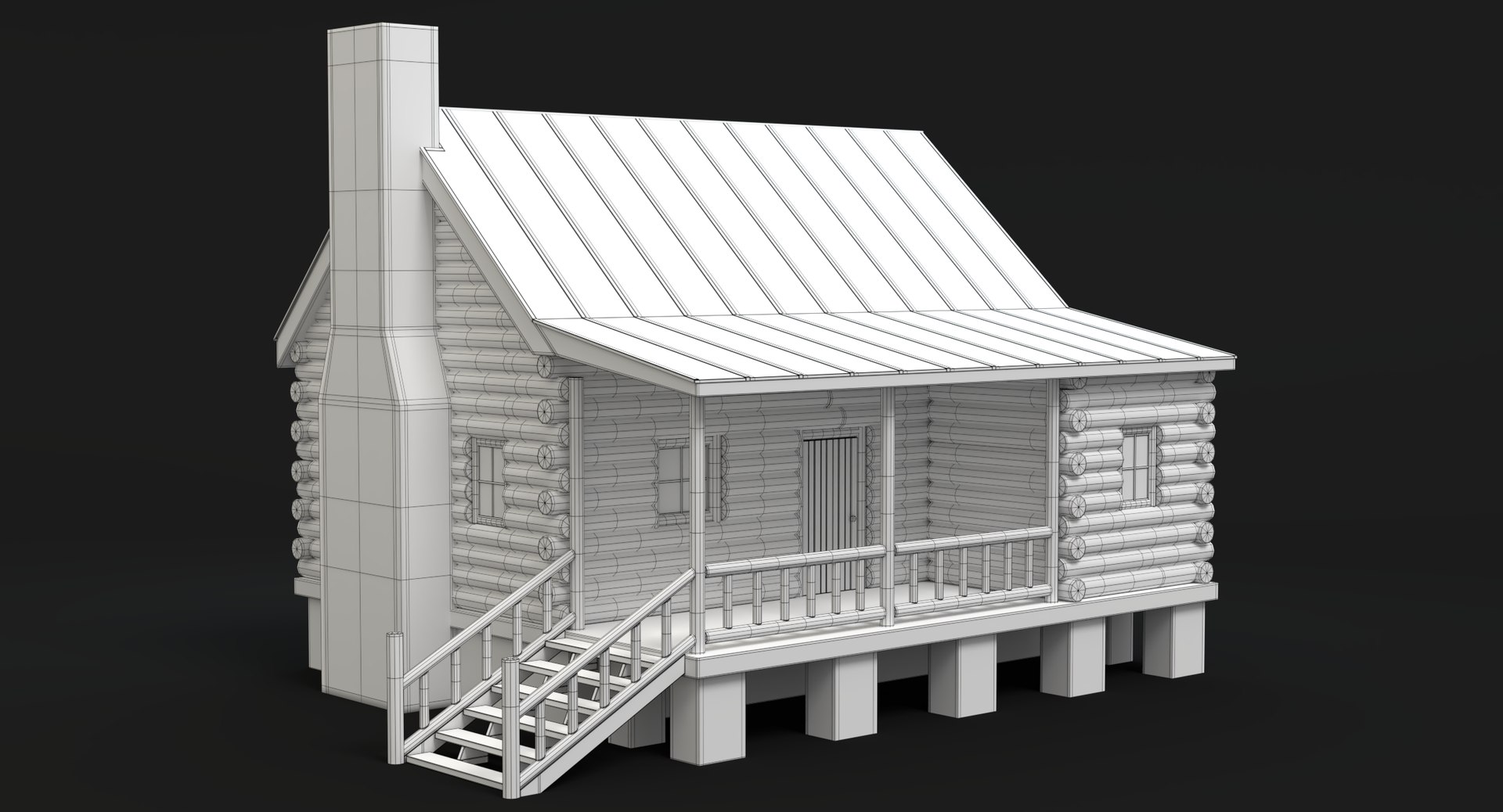 Log Cabin 3D Model - TurboSquid 1306070