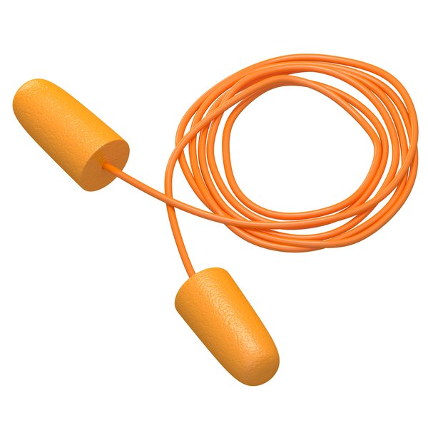 Safety Ear Plug Orange 3D model