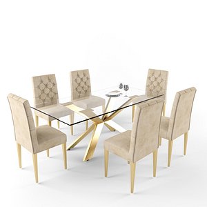 meridian furniture capri dining table 3D model