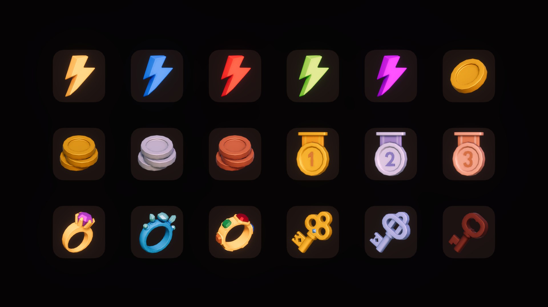 3D 3D Icons - Game Basic2 Model - TurboSquid 2357609